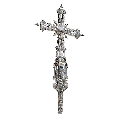 Croce Processionale Molina Plateresca argento massiccio 925 1