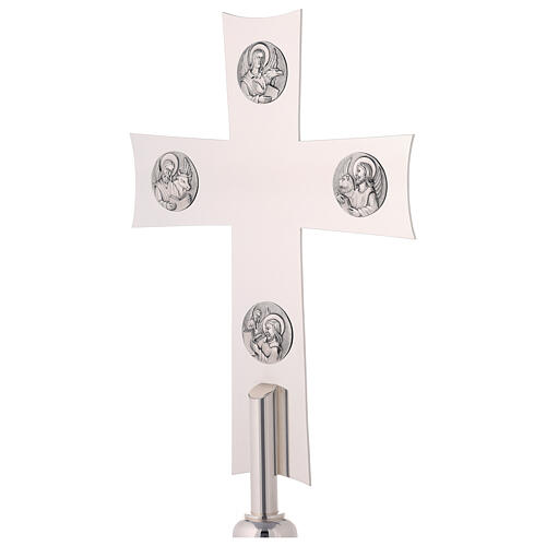 Croce Processionale Molina Vita di Cristo smaltata ottone argentato 7