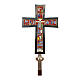 Cruz processional Molina vida de Cristo esmaltada latão prateado s6