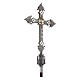 Processional cross Molina Gothic style with rich filigree in silver brass s1