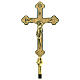 Croce Processionale Molina classica Passione ottone dorata s1