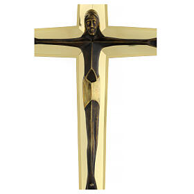 Modern style processional cross in brass Molina