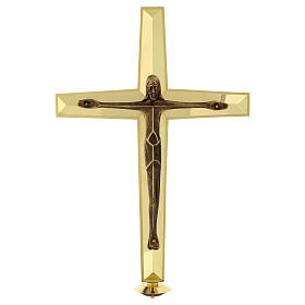 Modern style processional cross in brass Molina