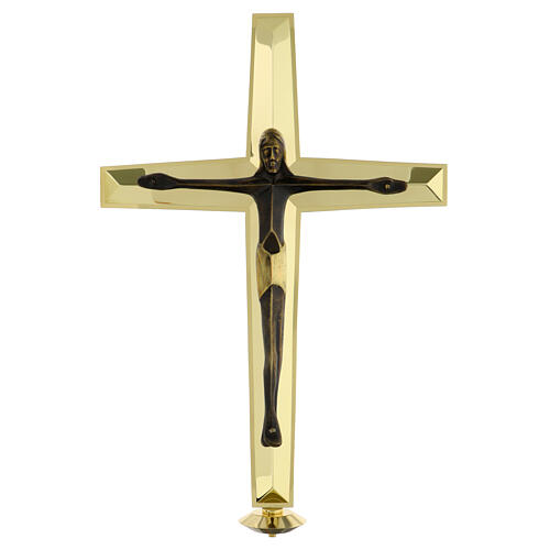 Modern style processional cross in brass Molina 1