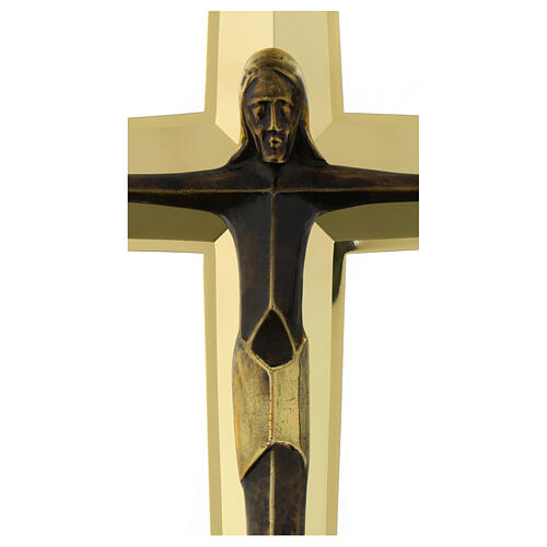 Modern style processional cross in brass Molina 4
