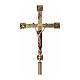 Cruz procissão Molina martelada à mão símbolos Evangelistas latão s1