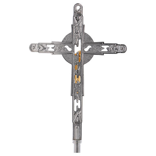 Croix de procession laiton couleur argent 200x35 cm 4