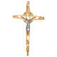 Processional cross in golden brass 200x35 cm s2