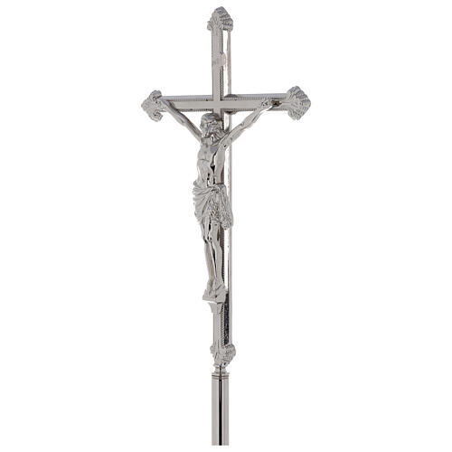 Procession cross in nickeled brass 205 cm 2
