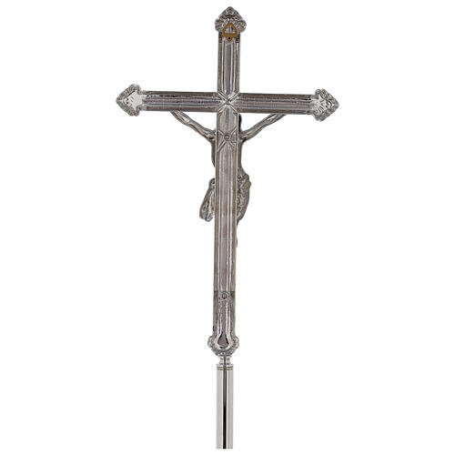 Procession cross in nickeled brass 205 cm 4