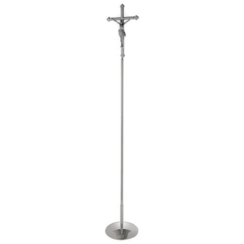 Procession cross in nickeled brass 205 cm 5