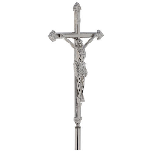 Croix de procession laiton nickelé 205 cm 3