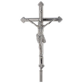 Krzyż procesyjny mosiądz niklowany 205 cm