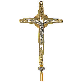 Processional cross in gold plated brass