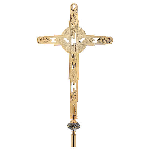 Processional cross in gold plated brass 6