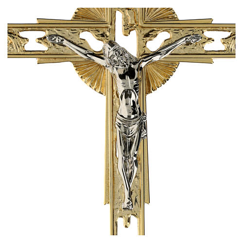 Croce processionale in ottone dorato 2