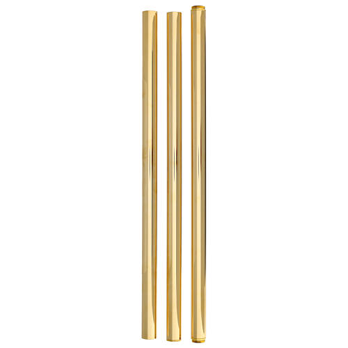 Croce processionale in ottone dorato 7