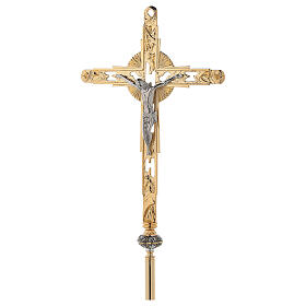 Krzyż procesyjny z pozłacanego mosiądzu