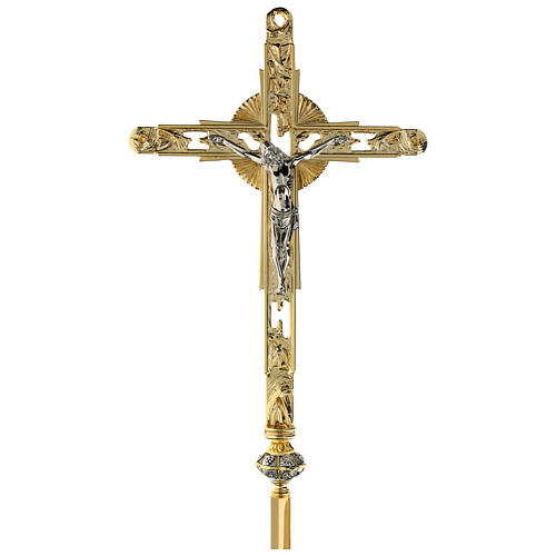 Cruz de procissão de latão dourado 1