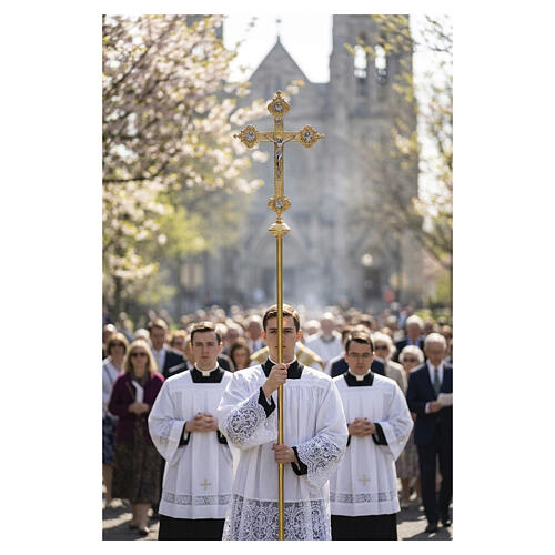 Croix de procession laiton doré fusion avec 4 évangelistes 2