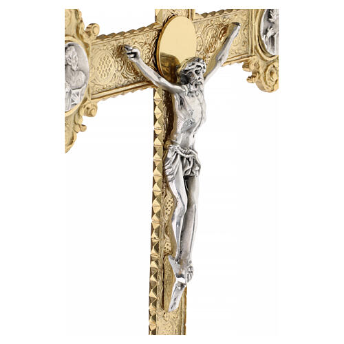 Croix de procession laiton doré fusion avec 4 évangelistes 8