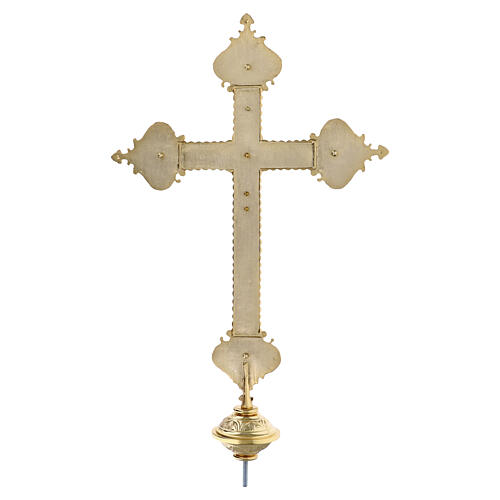 Croix de procession laiton doré fusion avec 4 évangelistes 12