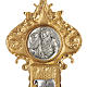 Cruz de procissão latão dourado moldado medalhões 4 evangelistas s2