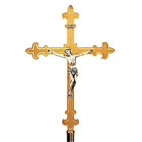 Croce astile dorata con gigli