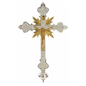 Cross with body of Christ in gold-plated brass
