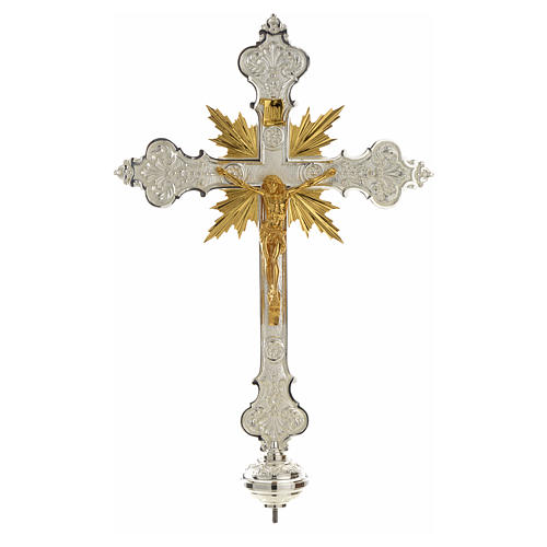 Cross with body of Christ in gold-plated brass 1