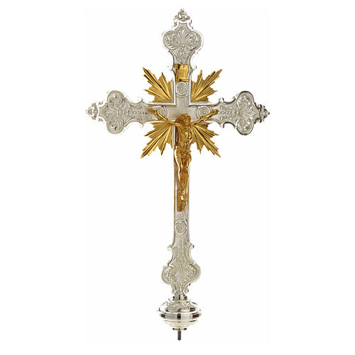 Cross with body of Christ in gold-plated brass 2