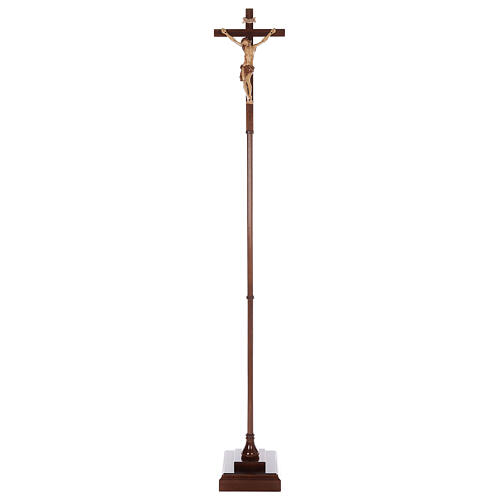 Krzyż procesyjny drewno orzech włoski 3