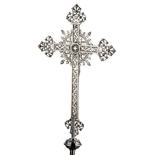 Croix de procession laiton fondu 70x42 cm 7