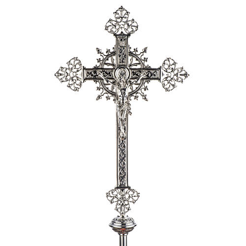 Krzyż procesyjny mosiężny odlew 70x42 cm 1