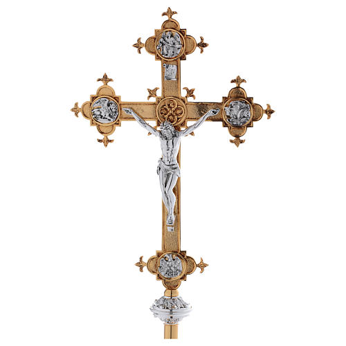 Croix de procession laiton fondu 54x35 cm 1