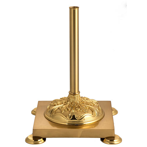 Processional cross base in brass, baroque model 1