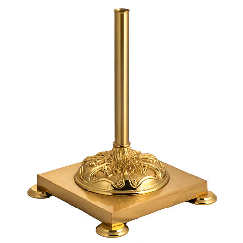 Processional cross base in brass, baroque model 3