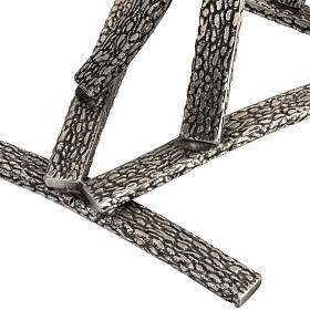 Base portacroce astile in bronzo rigato effetto corteccia