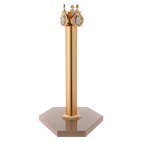 Base for processional cross in brass and Trani marble