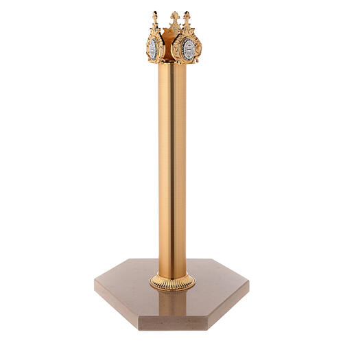Base for processional cross in brass and Trani marble 1