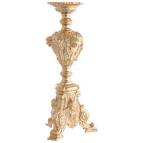 Standfuß für Vortragekreuz aus Gußmessing, reicher barocker Stil, 64 cm