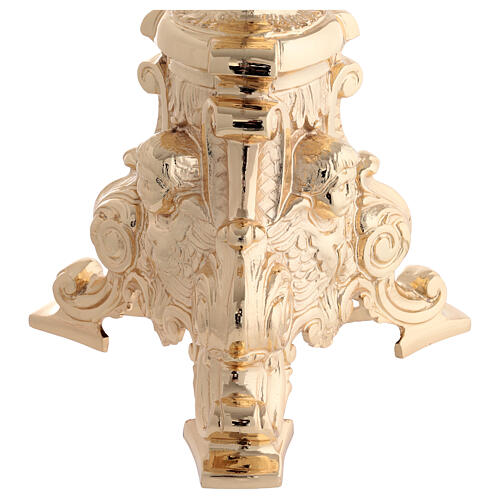 Base for Processional cross in cast brass, baroque style 64cm 4