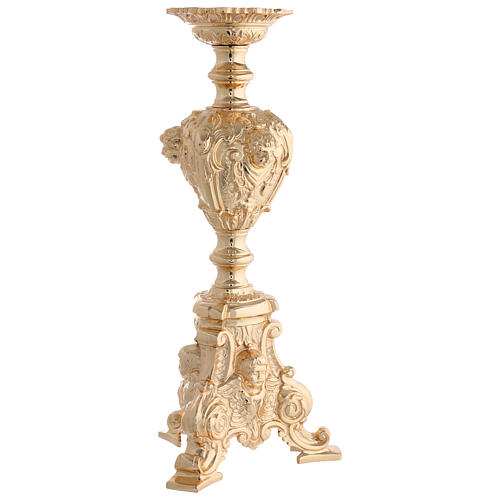 Base para cruz procesional de latón fundido barroco rico 64 cm 1