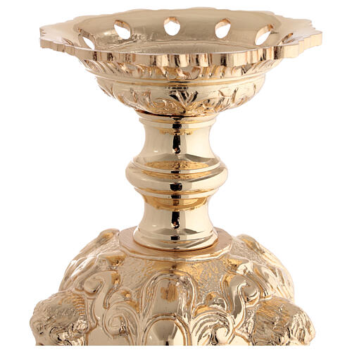 Base per croce astile ottone fuso barocco ricco 64 cm 3