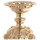 Base per croce astile ottone fuso barocco ricco 64 cm s3