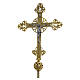 Suporte cruz processional latão moldado ouro 24K s2
