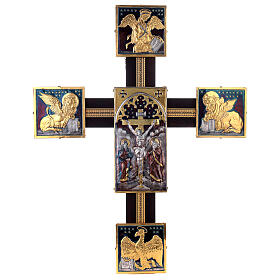 Kreuz im byzantinischen Stil, Kirchenschiff, mit Evangelisten und Kreuzigung, 115x95