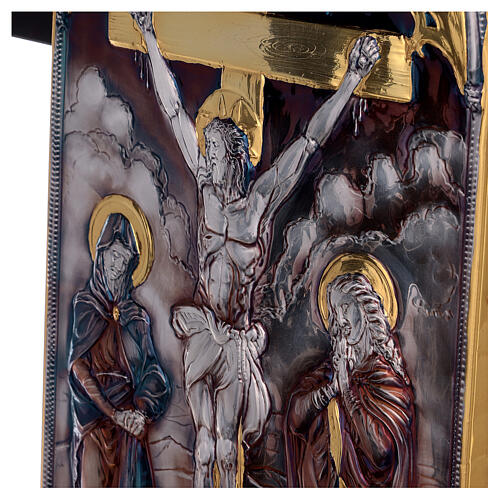 Copper nave cross Byzantine style evangelists crucifixion 115x95 cm 8