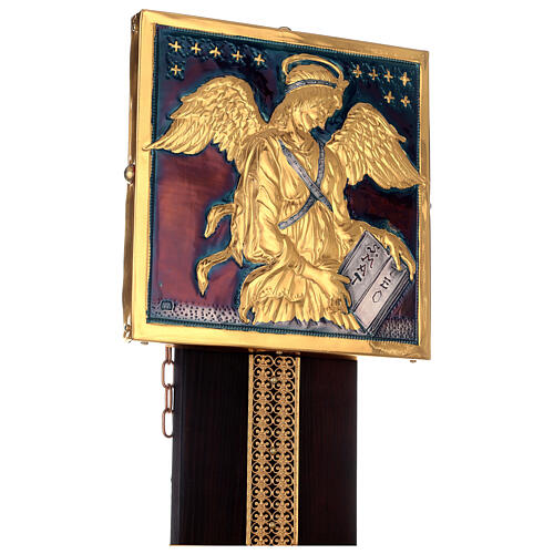 Copper nave cross Byzantine style evangelists crucifixion 115x95 cm 9