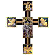 Copper nave cross Byzantine style evangelists crucifixion 115x95 cm s1